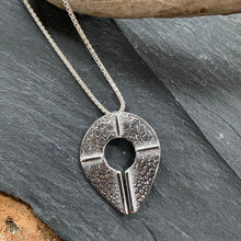 Load image into Gallery viewer, Ériu Pendant, Sterling Silver Irish Necklace, Textured Silver Jewellery, Nature Pendant, Earth Goddess, Moon Cycle, Irish Mythology, Celtic Folklore