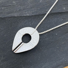 Load image into Gallery viewer, Ériu Pendant, Sterling Silver Irish Necklace, Textured Silver Jewellery, Nature Pendant, Earth Goddess, Moon Cycle, Irish Mythology, Celtic Folklore