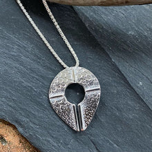 Load image into Gallery viewer, Ériu Pendant, Sterling Silver Irish Necklace, Textured Silver Jewellery, Nature Pendant, Earth Goddess, Moon Cycle, Irish Mythology, Celtic Folklore