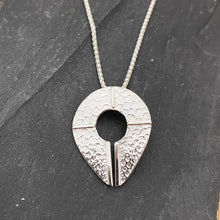 Load image into Gallery viewer, Ériu Pendant, Sterling Silver Irish Necklace, Textured Silver Jewellery, Nature Pendant, Earth Goddess, Moon Cycle, Irish Mythology, Celtic Folklore