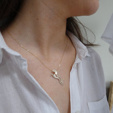 Load image into Gallery viewer, 10 Carat Gold Horse Pendant, Kelpie Pendant, Tír na nÓg Otherworld, Solid Gold Seahorse, Spirit Animal Necklace, Epona Pendant, Nature Jewellery
