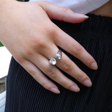 Load image into Gallery viewer, Cloak Fastener Ring, Sterling Silver Ring, Silver Torc Design, Moon Ring, Lunula Jewellery, Moon Ring, Celtic Tradition
