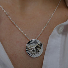 Load image into Gallery viewer, Butterfly Pendant, Sterling Silver Butterfly Jewellery, Cottagecore Necklace, Dainty, Silver Nature Pendant, Transformation Jewellery