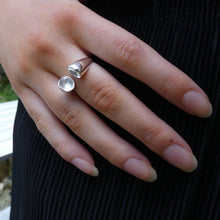 Load image into Gallery viewer, Cloak Fastener Ring, Sterling Silver Ring, Silver Torc Design, Moon Ring, Lunula Jewellery, Moon Ring, Celtic Tradition