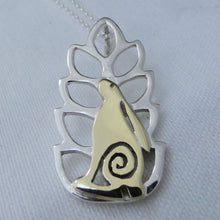 Load image into Gallery viewer, Wild Irish Hare in the Corn Pendant, Sterling Silver and Brass, Good Luck Jewellery, Nature Lover Pendant, Cute Rabbit Jewellery Gift