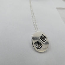 Load image into Gallery viewer, Duck Pendant, Oxidised Sterling Silver Pendant, Silver Duck Print Necklace, Bird Jewellery, Quirky Jewellery, Good Luck Talisman, Irish Culture, Waddling Duck