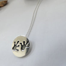 Load image into Gallery viewer, Frog Pendant, Sterling Silver Froggy Necklace, Animal Lover Gift, Witchy Jewellery, Wicca Pendant, Oxidised Silver Frog Footprint, Cute Pendant, Unique Design, Pet Jewelry