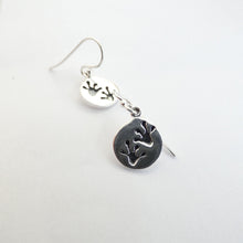 Load image into Gallery viewer, Frog Earrings, Sterling Silver Froggy Earrings, Quirky Earrings, Cottagecore Gift, Witch Jewelry, Oxidised Frog Footprint, Wiccan Jewellery, Cute Earrings, Pet Gift, Nature Jewellery