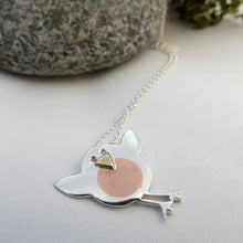 Load image into Gallery viewer, Robin Pendant, Sterling Silver Pendant with Brass and Copper Details, Mixed Metals Jewellery, Animal Pendant, Bird Necklace, Robin Pendant, Nature Necklace, Good Luck Necklace, Bird Watcher Gift