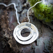 Load image into Gallery viewer, Moon Phase Pendant, Sterling Silver Moon Pendant, Textured Silver Pendant, Nature Necklace, Cycle of Life Pendant, Artemis, Moon Deity, Meaningful Gift