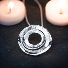 Load image into Gallery viewer, Moon Phase Pendant, Sterling Silver Moon Pendant, Textured Silver Pendant, Nature Necklace, Cycle of Life Pendant, Artemis, Moon Deity, Meaningful Gift