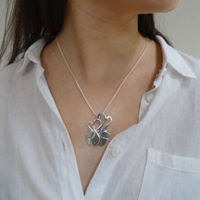 Load image into Gallery viewer, Children of Lir, Sterling Silver Swans Pendant, Bird Lover Gift, Textured Silver Necklace, Ocean Jewellery, Celtic Folklore, Magic Pendant