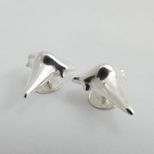 Load image into Gallery viewer, Shark Tooth Cuff Links, Sterling Silver Shark Tooth Cufflinks, Animal Lover Jewellery, Shark Lover Gift, For Him, For Her, Unisex Jewellery, Shark Cufflinks, Surfer Gift, Beach Jewelry, Marine Cuff Links