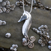 Load image into Gallery viewer, Seahorse Pendant, Sterling Silver Seahorse Pendant, Animal Lover Necklace, Otherworld Pendant, Mythical Horse Pendant, Marine Pendant, Kelpie Necklace, Irish Design Pendant