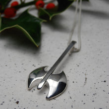 Load image into Gallery viewer, Scathach Pendant, Chunky Sterling Silver Pendant, Ceremonial Axe Pendant, Weapon Necklace, Battle Axe Jewellery, Scottish Warrior Woman Necklace, Dún Scáith