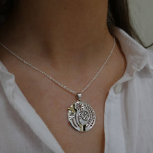 Load image into Gallery viewer, Irish Meadow Pendant, Sterling Silver Flower Meadow Pendant, Summer Jewelry, Wild Atlantic Way Jewellery, Nature Necklace, Butterfly Necklace, Walking Gift