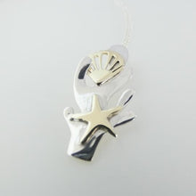 Load image into Gallery viewer, Beach Combing Pendant, Sterling Silver Beach Necklace, Summer Jewelry, Clam Necklace, Nature Lover Gift