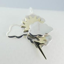 Load image into Gallery viewer, Irish Weather Pendant, Sterling Silver Storm Earrings, Sun Necklace, Cloud Pendant, Lightening Necklace, Thunder Jewellery, Irish Culture