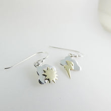 Load image into Gallery viewer, Irish Weather Earrings, Sterling Silver Weather Earrings, Sun Earrings, Cloud Earrings, Storm Earrings, Lightening Earrings, Cottagecore Jewelry