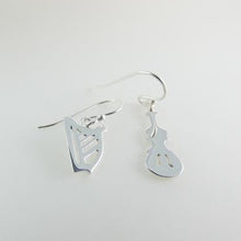 Load image into Gallery viewer, Sessions Earrings, Sterling Silver Music Earrings, Instruments Jewellery, Silver Harp Earrings, Silver Fiddle Earrings, Violin Earrings, Gift for Music Lover, Wild Atlantic Way Earrings