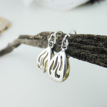 Load image into Gallery viewer, Bealtaine Earrings, Sterling Silver Fire Earrings, Mixed Metals Flames Earrings, Gaelic Festival Jewellery, Wicca Pendant