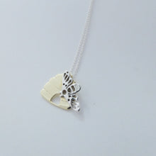 Load image into Gallery viewer, Beehive Pendant, Sterling Silver Bumble Bee Necklace, Beekeeper Gift, Save the Bees Jewelry, Spring Necklace, Nature Lover