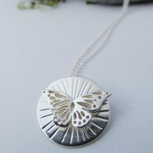Load image into Gallery viewer, Butterfly Pendant, Sterling Silver Butterfly Jewellery, Cottagecore Necklace, Dainty, Silver Nature Pendant, Transformation Jewellery
