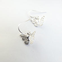 Load image into Gallery viewer, Butterfly Earrings, Sterling Silver Butterfly Jewellery, Cottagecore Earrings, Cute Gift Idea, Celtic Sun Goddess Jewelry