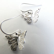 Load image into Gallery viewer, Butterfly Earrings, Sterling Silver Butterfly Jewellery, Cottagecore Earrings, Cute Gift Idea, Celtic Sun Goddess Jewelry