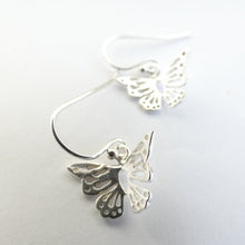 Load image into Gallery viewer, Butterfly Earrings, Sterling Silver Butterfly Jewellery, Cottagecore Earrings, Cute Gift Idea, Celtic Sun Goddess Jewelry