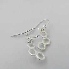 Load image into Gallery viewer, Giant's Causeway Earrings, Sterling Silver Hexagons Pendant, Silver Honeycomb Necklace, Nature Jewellery, Irish Culture, Scottish Tradition, Travel Jewelry