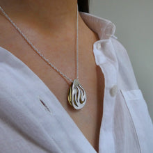 Load image into Gallery viewer, Bealtaine Festival of Fire Pendant, Sterling Silver, Flames Necklace Mixed Metals Jewellery, Neo Pagan Jewelry, Nature Lover