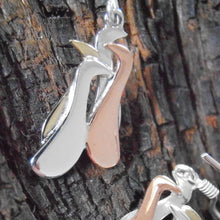 Load image into Gallery viewer, Children of Lir Earrings, Sterling Silver Swans Earrings, Shapeshifter Jewellery, Mixed Metals Jewelry, Love Earings, Family Jewellery, Celtic Folklore
