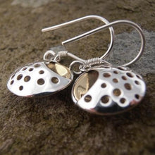 Load image into Gallery viewer, Moonscape Earrings, Sterling Silver Earrings with Brass Details, Elemental Jewellery, Moon Earrings, Light Jewelry, Feminine Earrings, Moon Deity Earrings