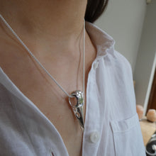 Load image into Gallery viewer, The Raven Pendant, Sterling Silver Raven Pendant, Animal Lover Necklace, Solid Silver Bird Skull Pendant, Gothic Jewellery, Irish Warrior Woman, War Goddess Pendant, Silver Crow Skull Talisman
