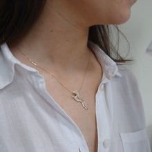 Load image into Gallery viewer, 10 Carat Gold Horse Pendant, Kelpie Pendant, Tír na nÓg Otherworld, Solid Gold Seahorse, Spirit Animal Necklace, Epona Pendant, Nature Jewellery