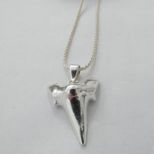 Load image into Gallery viewer, Shark Tooth Pendant, Sterling Silver Shark Tooth Pendant, Animal Lover Jewellery, Shark Lover Gift, For Him, For Her, Unisex Jewellery, Shark Necklace, Surfer Gift, Beach Jewelry, Marine Pendant