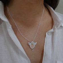 Load image into Gallery viewer, Robin Pendant, Sterling Silver Pendant with Brass and Copper Details, Mixed Metals Jewellery, Animal Pendant, Bird Necklace, Robin Pendant, Nature Necklace, Good Luck Necklace, Bird Watcher Gift