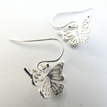 Load image into Gallery viewer, Butterfly Earrings, Sterling Silver Butterfly Jewellery, Cottagecore Earrings, Cute Gift Idea, Celtic Sun Goddess Jewelry