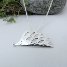 Load image into Gallery viewer, Hedgehog Pendant, Sterling Silver Hedgehog Pendant, Cottagecore Necklace, Nature Jewellery, Animal Lover Gift, Quirky Hedgehog Necklace