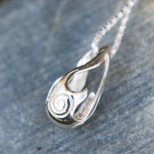 Load image into Gallery viewer, Bealtaine Pendant, Oxidised Sterling Silver Festival Fire Pendant, Flames Pendant, Fire Goddess Necklace, Engraved Jewellery, Druid