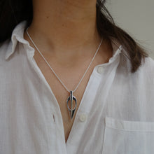Load image into Gallery viewer, Fairy Dart Pendant, Sterling Silver Arrowshot Pendant, Ceremonial Weapon Jewellery, Silver Arrow Necklace, Decorative Axe, Elf Shot Pendant