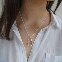 Load image into Gallery viewer, Mebh, Queen of Connaught Pendant, Sterling Silver Crown Pendant, Bull Horns Pendant, Animal Necklace, Horn Crown, Warrior Woman Pendant, Irish Queen Pendant