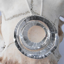 Load image into Gallery viewer, Moon Phase Pendant, Sterling Silver Moon Pendant, Textured Silver Pendant, Nature Necklace, Cycle of Life Pendant, Artemis, Moon Deity, Meaningful Gift