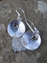 Load image into Gallery viewer, Oak Earrings, Sterling Silver Tree Earrings, Leaf Textured Silver Earrings, Brass Leaf Detail Jewellery, Leaf Earrings, Nature Jewelry, Oak Tree Jewellery
