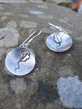 Load image into Gallery viewer, Oak Earrings, Sterling Silver Tree Earrings, Leaf Textured Silver Earrings, Brass Leaf Detail Jewellery, Leaf Earrings, Nature Jewelry, Oak Tree Jewellery