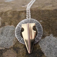 Load image into Gallery viewer, Imbolc Pendant, Sterling Silver Abstract Ram Skull Pendant, St Brigid, Pagan Festival, Spring Necklace, Sheep Necklace, Nature Pendant, Animal Lover Pendant