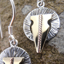 Load image into Gallery viewer, Imbolc Earrings, Sterling Silver Abstract Ram Skull Earrings, Goddess Brigid Earrings, Spring Season Jewellery, Celtic Festival Jewellery, Gaelic Tradition Jewelry, Wicca