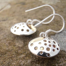 Load image into Gallery viewer, Moonscape Earrings, Sterling Silver Earrings with Brass Details, Elemental Jewellery, Moon Earrings, Light Jewelry, Feminine Earrings, Moon Deity Earrings