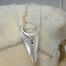 Load image into Gallery viewer, Cuchulain and the Cattle Raid of Cooley Pendant, Sterling Silver Pendant, Bull Skull Necklace, Animal Lover Gift, Cow Pendant, Wicca Jewellery, Celtic Deity